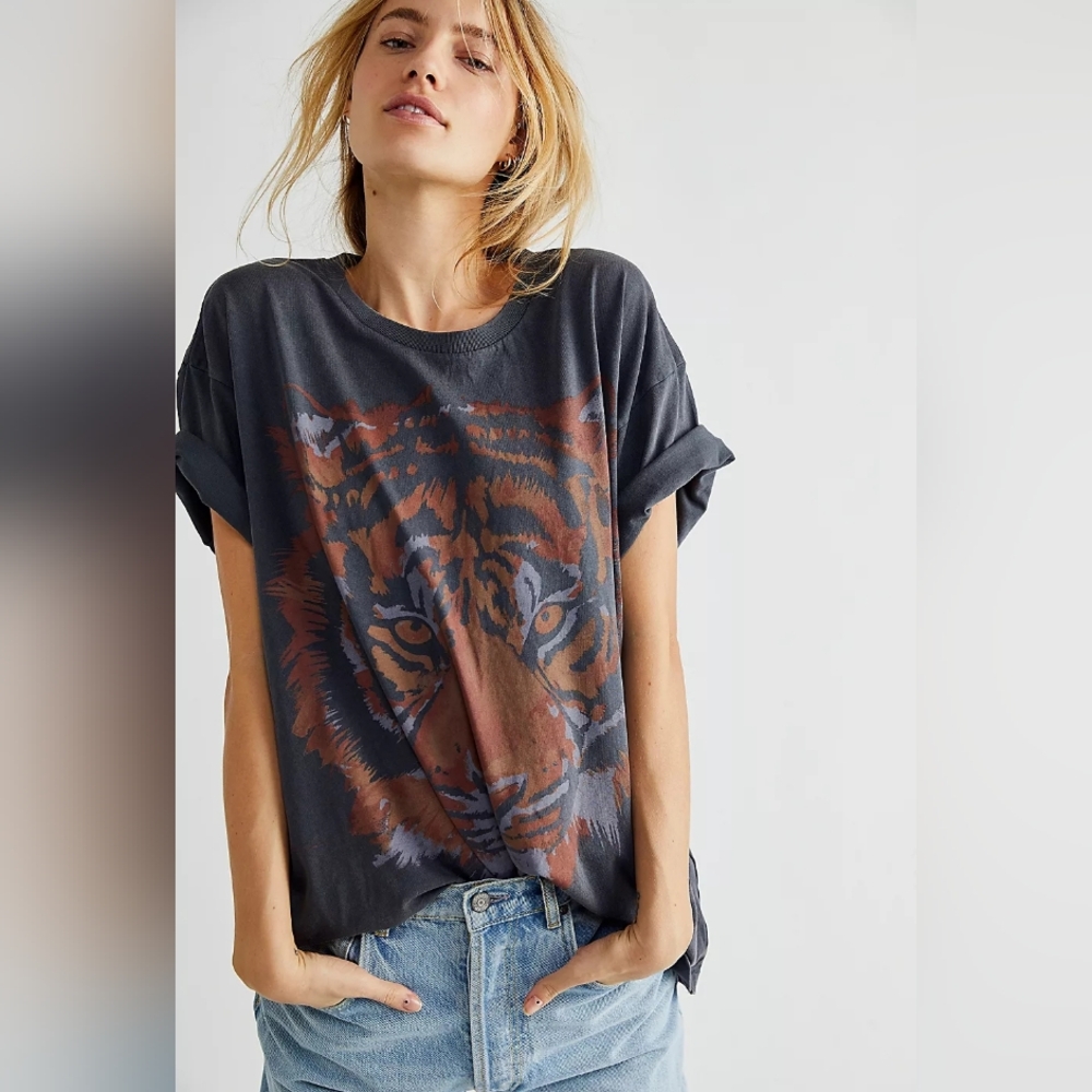 Free People Wrangler Oversized Tiger T-shirt